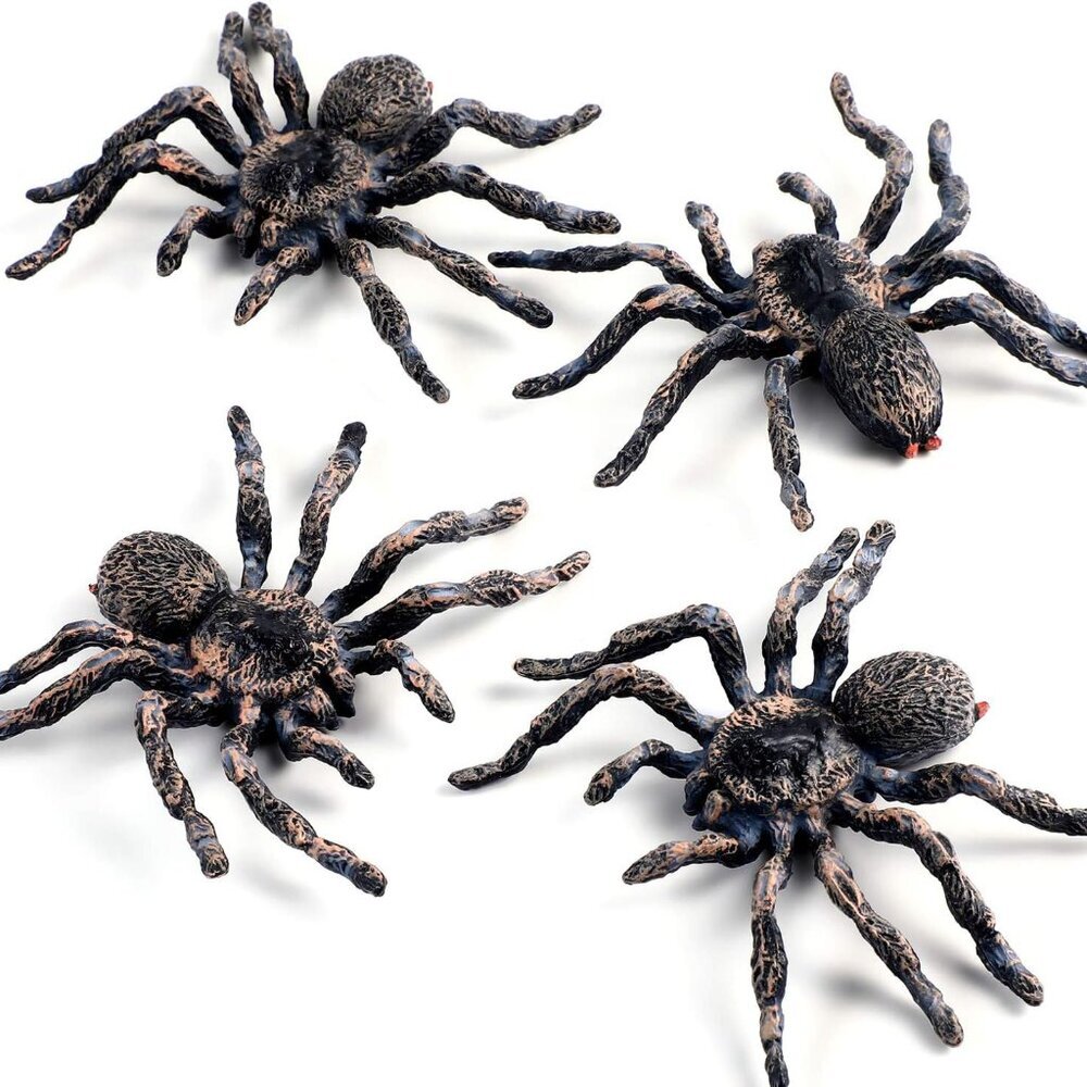 4 Pieces Realistic Spider Giant Fake Spider Action Model Plastic Animal Tarantul